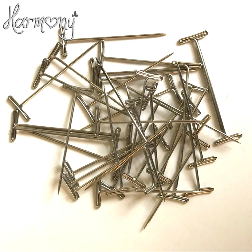 10 Pcs T Pin Needles for Wig Fix On Canvas Block Head Wig Toupee Making