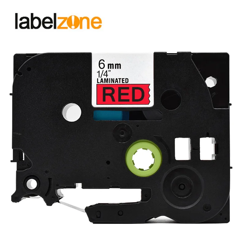 

6mm Black on red tze411 Compatible Brother p-touch printers tze-411 tz411 tz-411 tz tze 411 label tape ribbon for ptouch 6mm
