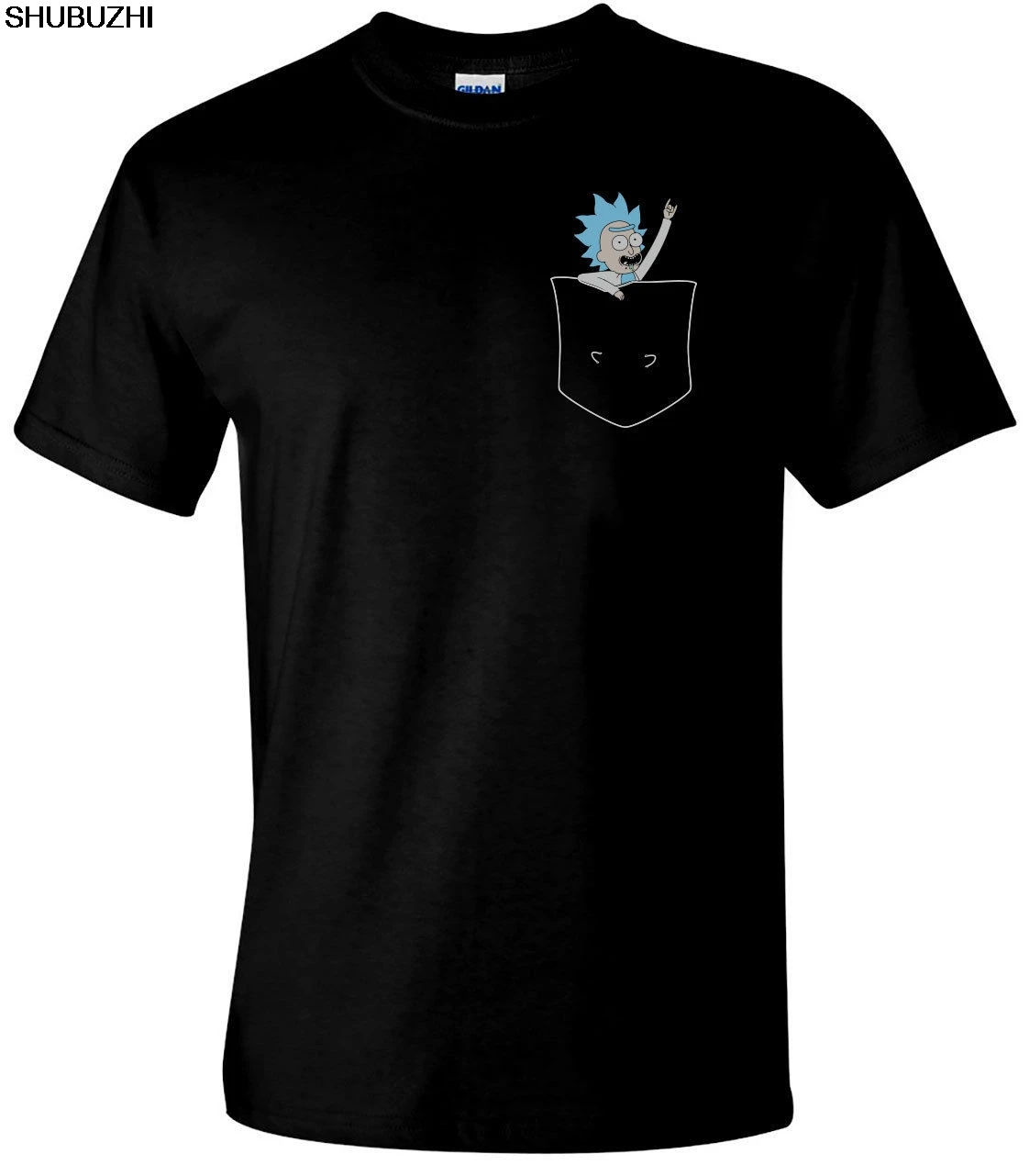 

Pocket Tiny Rick Men's Black T-Shirt Rick & Morty Comedy Tee Shirt Cartoon Anime Cool Casual pride t shirt men sbz1466