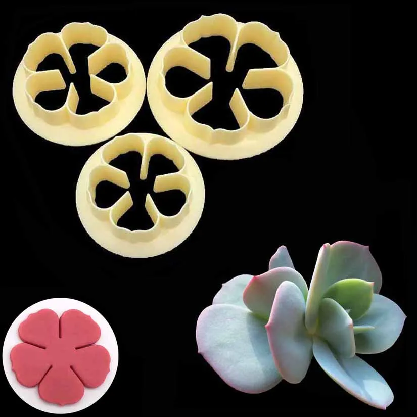 

Free Shipping 3 Pcs/Set 5 Petal Gum Paste Flowers Cake Decorating Cutter Fondant Mold Sugar Tools