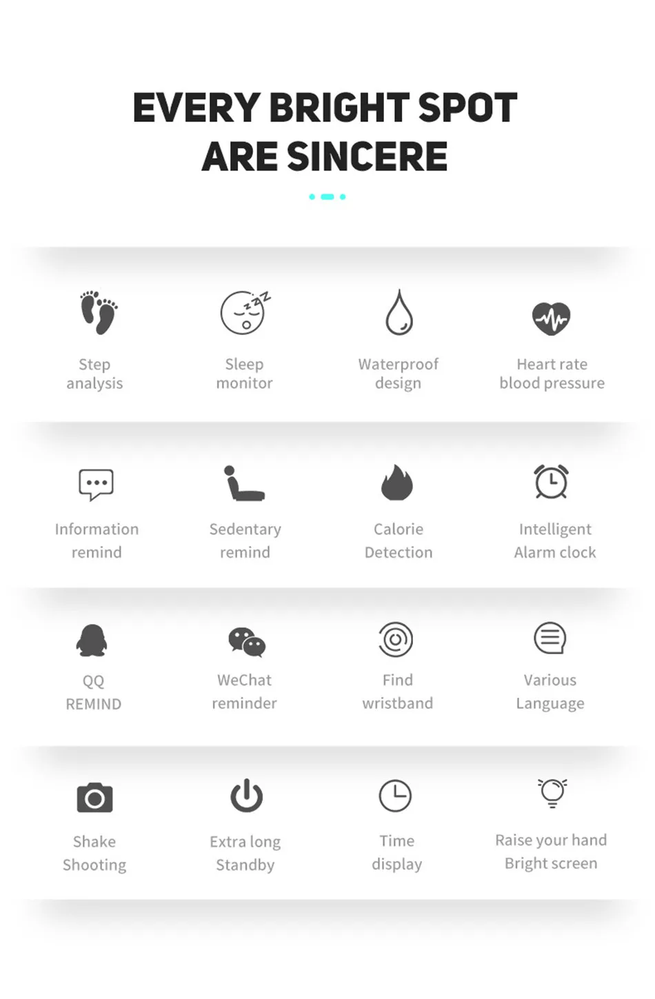 !ACCEZZ Smart Band Bracelet For Xiaomi Blood Pressure Measurement Colorful Screen Wristband Fitness Tracker M3 For IOS Android (2)