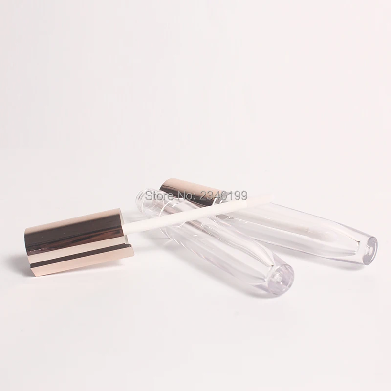 Empty Clear Lip Gloss Tube Rose Gold Cap Plastic Liquid Lipstick Container Round Clear Lip Gloss Refillable Bottle 40pcs/Lot