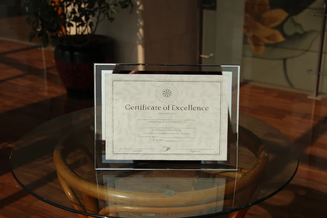 A4 Vintage glass Certificate photo frame Simple design for business