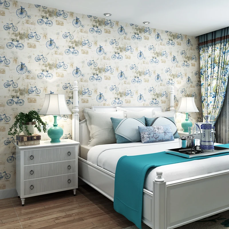 

Free Shipping Environmental Protection Pure Paper Retro Wallpaper Children's Room Clothing Store Warm Boy Girl Cartoon Car 5.3m2