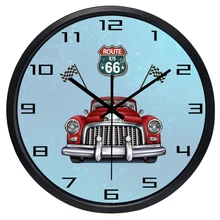 Retro Vintage coche de dibujos animados Reloj de pared