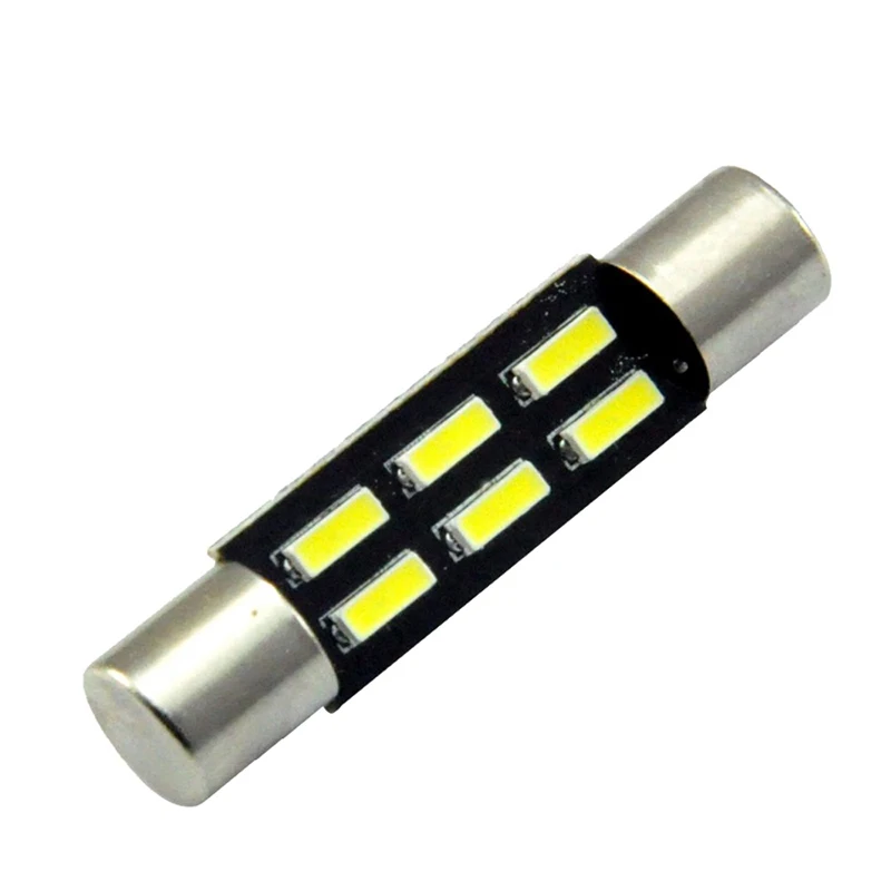 Авто светодиодный T6.3 28/31 мм 4014 6 SMD белый 12V автомобильный солнцезащитный щиток для салона косметическое зеркало с подсветкой для макияжа свет лампы