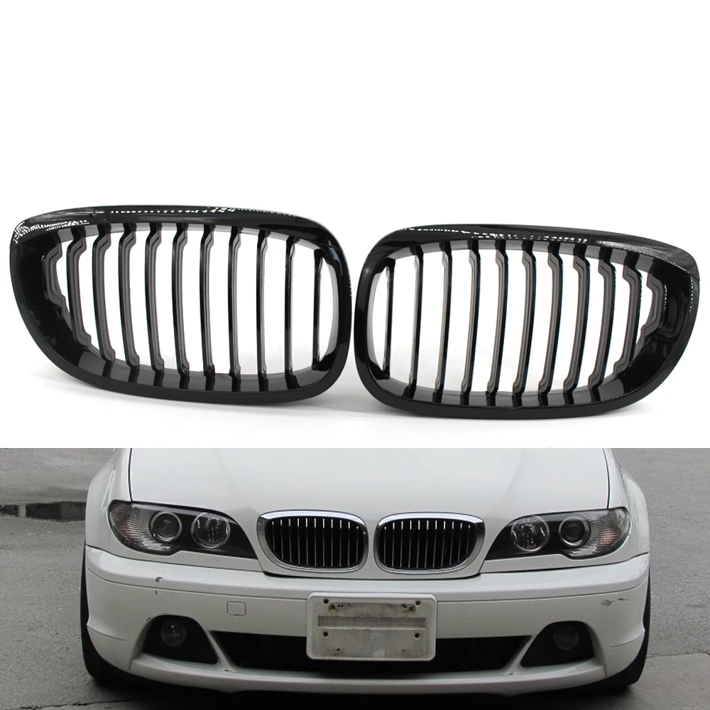 Черный глянец Передняя решетка для BMW E46 LCI рестайлинг купе Кабриолет 02-05 325CI 330CI 2 двери 51137064317, 51137064318