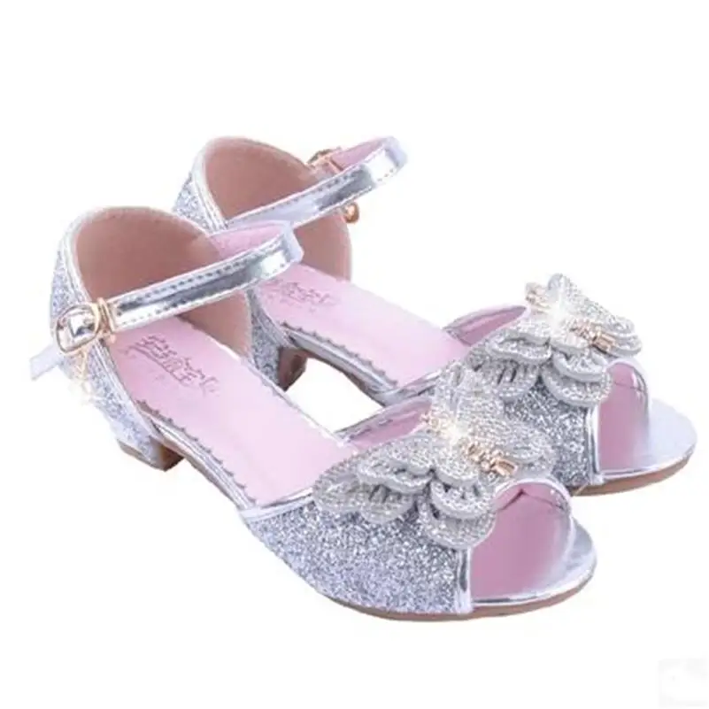 HaoChengJiaDe Kids Party Shoes Blue Pink Silver Bling Bling Girls Fancy ...