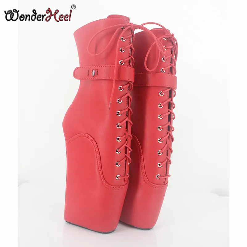 Wonderheel/Новые балетки на каблуке 7 дюймов, с необычным каблуком, из матовой искусственной кожи, модные пикантные туфли-лодочки, балетки, ботильоны