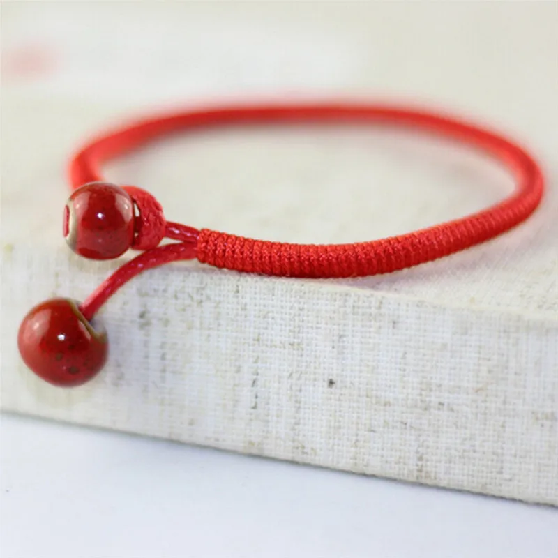 Red String Bracelet Ceramic Handmade Accessories Honey Lover Gift Original Design For Women