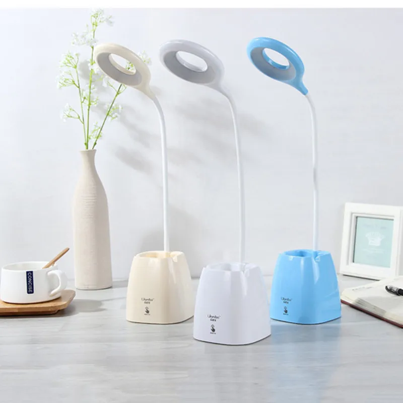 LED Настольная лампа USB затемнения зарядки три яркость сенсорного управления для