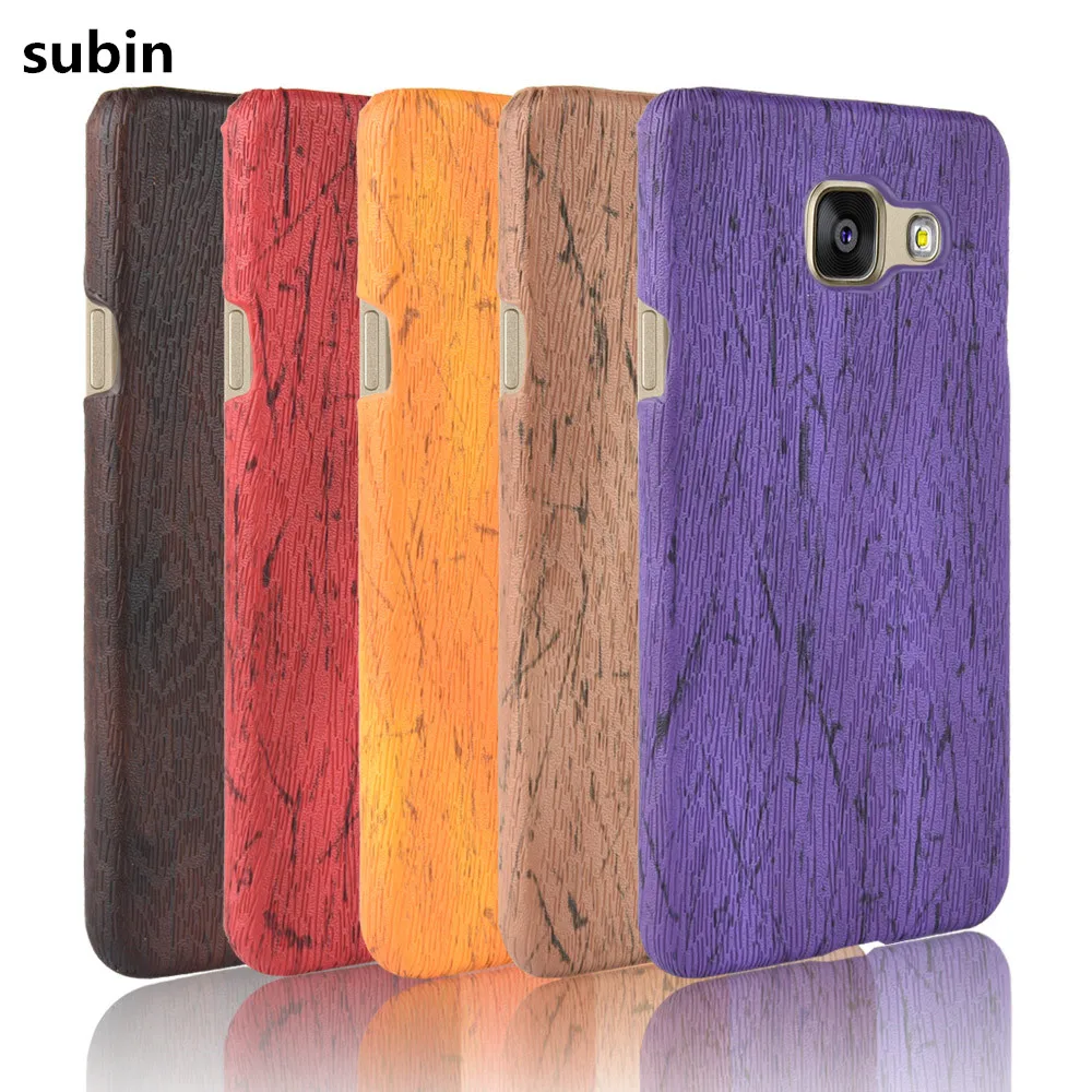 

For Samsung Galaxy A5 2017 Case Bumper PC Plastic PU Leather Cover For Samsung A5 2017 A520 A520F Wood Cases