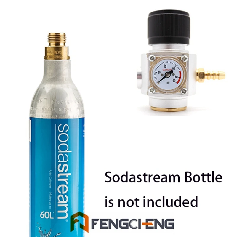 

Sodastream CO2 Mini Gas Regulator CO2 Charger TR21*4 0-90 PSI Keg Charger for European Soda stream Beer Kegerator
