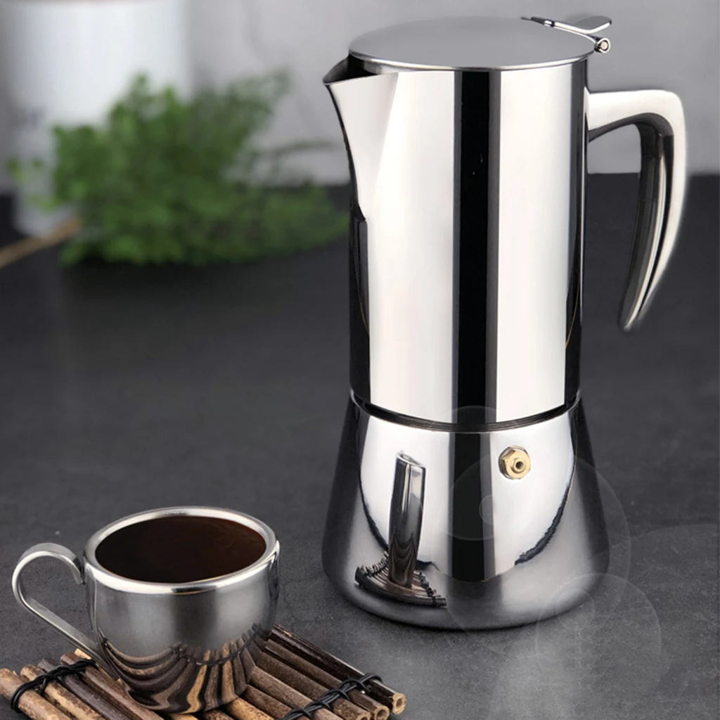 Stainless Steel Stovetop Moka Espresso Coffee Maker Pot Percolator 200ml 300ml