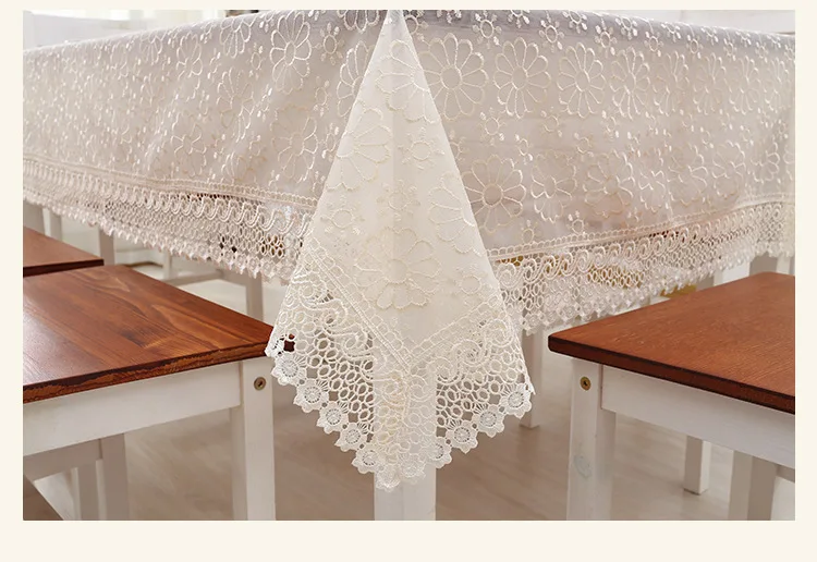 Новая вышивка цветочный узор Organdy домашняя скатерть Декор скатерть для обеденного стола романтическая бежевая легкая скатерть для кофе мантель