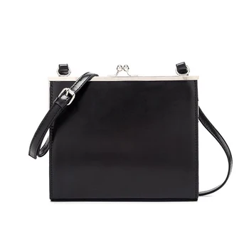 

Vintage Lock Buckle Bags For Women 2019 New Square Shoulder Bag Simple Design Ladies Black Crossbody Bags