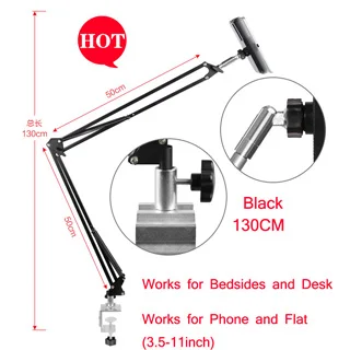 Гибкий держатель для мобильного телефона с поворотом на 360 градусов, подставка для мобильного телефона, держатель с длинными ручками, подставка для кровати, настольного планшета - Цвет: 130-D-B