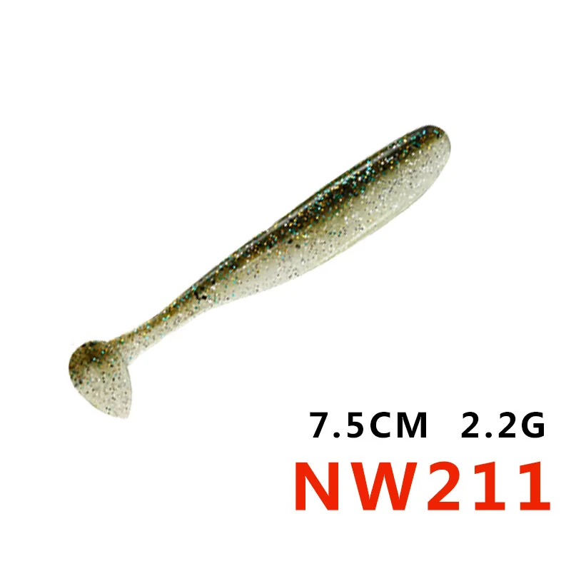 Noeby T-tail Мягкие силиконовые приманки Светящиеся 5 см/7,5 см/9 см пластиковые воблеры мигающие рыболовные приманки для ловли окуня leurre peche - Цвет: NW211