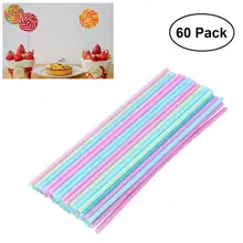 60 шт поп-палочки для торта 15 см пастельные цвета Кухня Ремесло пластиковые ручки для торта цветные палочки леденец