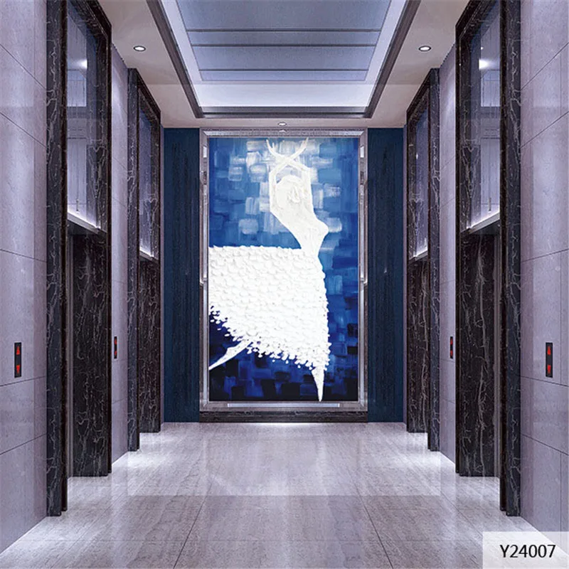 

Custom Fabric & Textile Wallcoverings For Walls Heavy cotton and linen European Oil Painting Entrance Hallway Corridor Dancer
