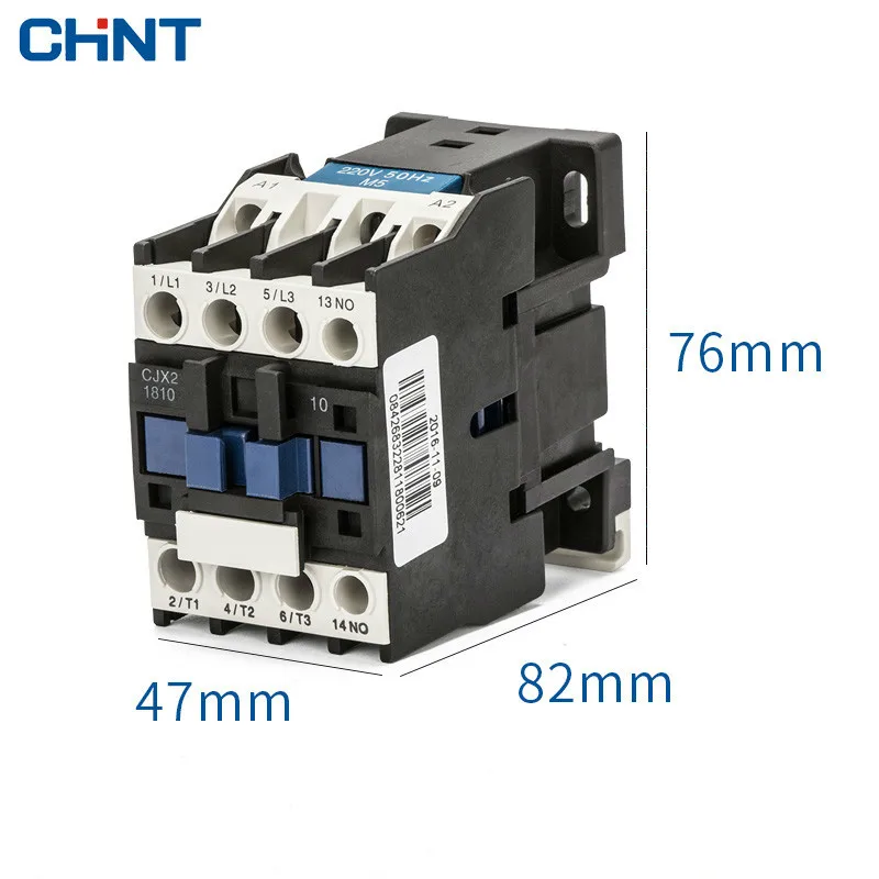 Китайский однофазный 220 V трехфазный 380 V Контактор связи Cjx2-1810 18a 110 V 24 V