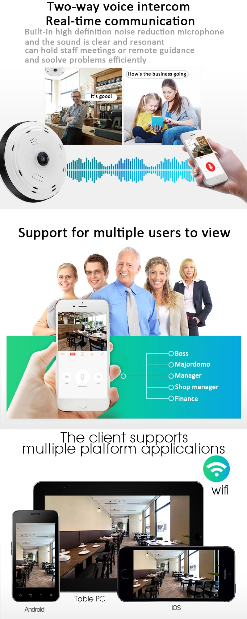 Panoramic 360 Degree 3D VR 1080P HD Wifi Smart Camera with Full View Fisheye Lens Night Vision & 2 Way Audio Intercom Free APP_19