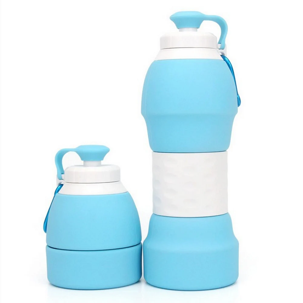 

Silicone Folding Sports Teacups With Aluminum Hooks Portable Foldable Outdoor Travel Water Storage Kettles Multi-Functional Cup