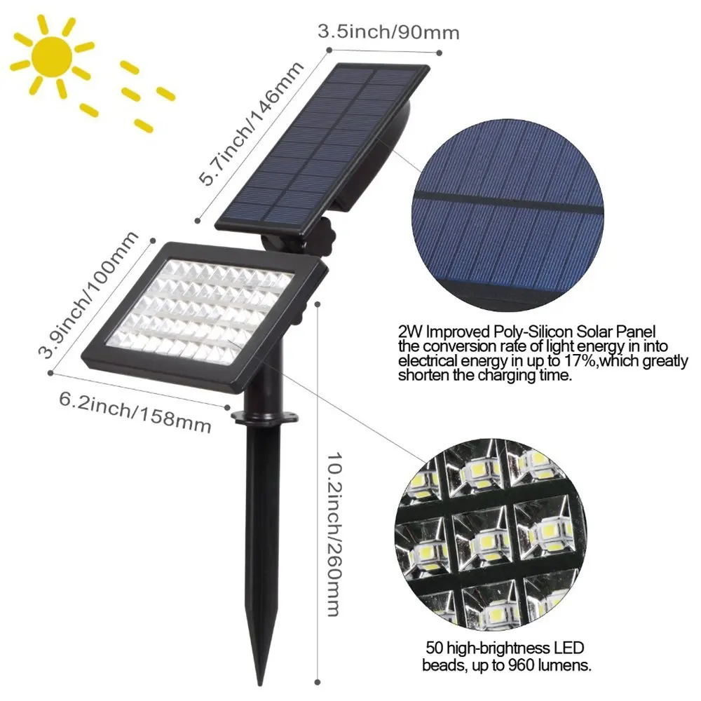 Binval Solar Energy Lawn Lamp 50LED Outdoors Waterproof Garden Grond Solar Lamps Lampe Solaire Exterieur Etanche Luz Solar