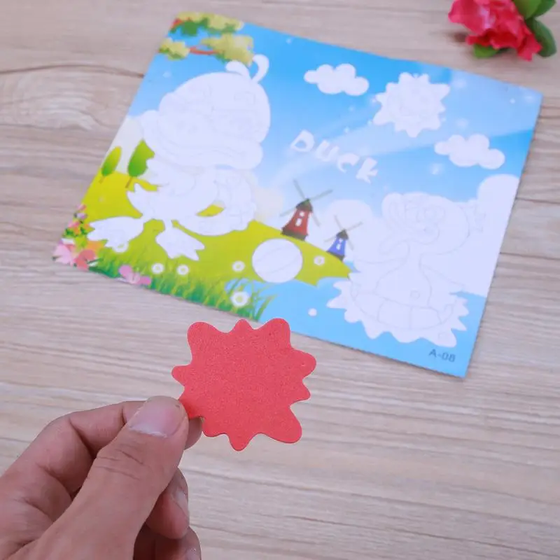 1pcsDIY Handmade 3D Eva Foam Puzzle Sticker kids baby Self-adhesive Eva Crafts Toys Learning & Education Toys 21cm16cm (6)