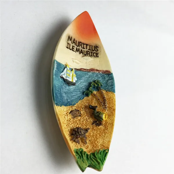 Mauritius Tourist Souvenir Canoe Seaside figure fridge magnet - 1