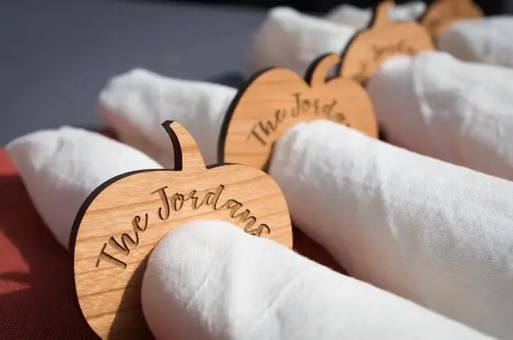 

Thanksgiving Napkin Holder, Fall Table Decor, Fall Wedding Decor, Napkin Rings Personalized Wood, Thanksgiving Decorations for T