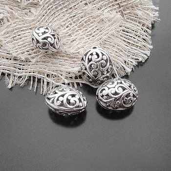 

(19901)10PCS 17x14MM Antique Style Zinc Alloy Hollow Oval Spacer Beads Bracelets Beads Jewelry Findings Accessories
