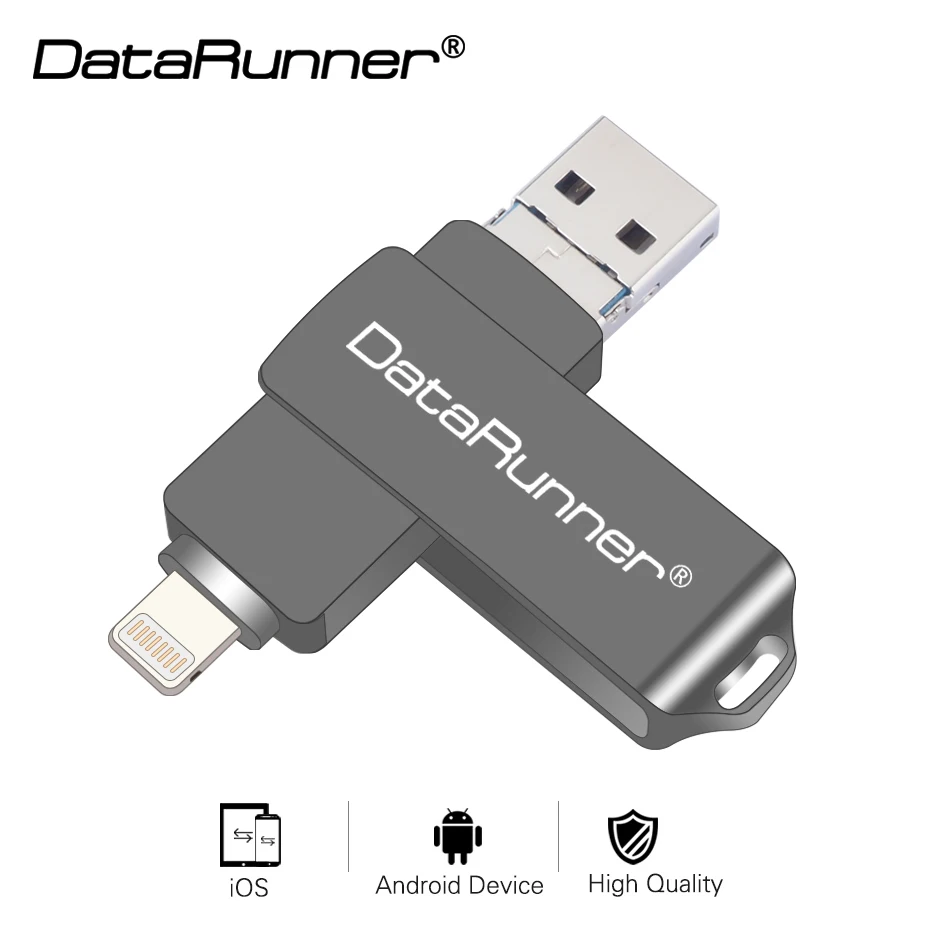 DataRunner USB флэш накопитель Вращающаяся ручка 32 ГБ диск для iOS/Android/PC 16 Гб 64 128 OTG флешки