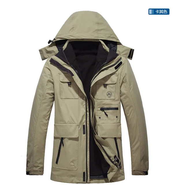 New Brand Clothing Mens Winter Hiking Jacket and Coat Hooded Collar ...