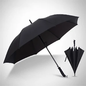 Только Jime Профессиональный индивидуальный зонтик высокое качество ветростойкий каркас зонтика трость полуавтоматический длинный бизнес зонтик - Цвет: Black