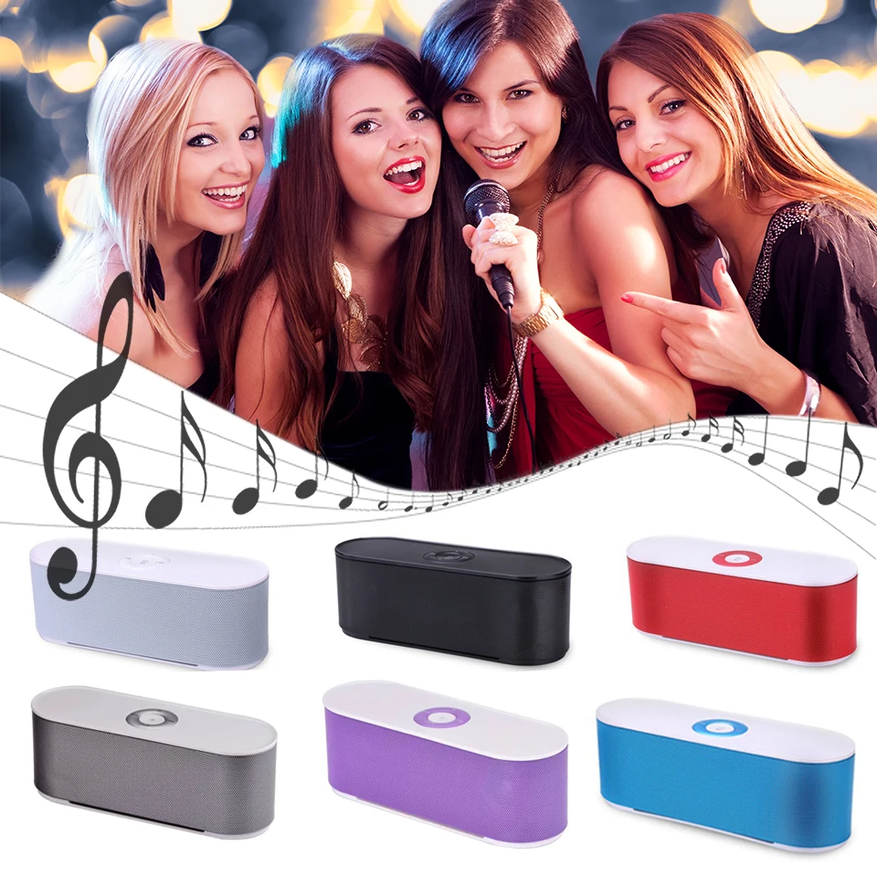 

Wireless Bluetooth Speaker FM Radio Double Horns Subwoofer Bluetooth Column Sound Box TF Card Handsfree Portable Mini Speaker