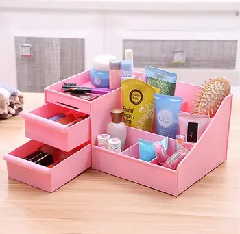 

Hangerlink Makeup Organizer Plastic Jewelry Storage Display with Drawers Cosmetic Organizer Cases and Box