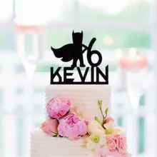 Пользовательские акриловые детские Superheo Бэтмен торт топпера, счастливый день рождения, детский душ христианское распятье