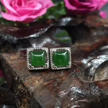 

Exquisite yu Egg Shaped Earrings 925 silver inlay