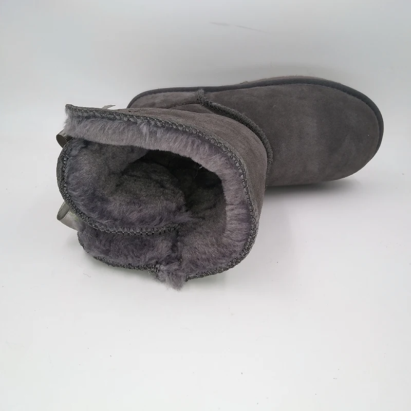 DAGNINO Горячая леди бренд Австралия два банты короткие botas Высокое качество Женская обувь зимние теплые пояса из натуральной кожи с бантиком