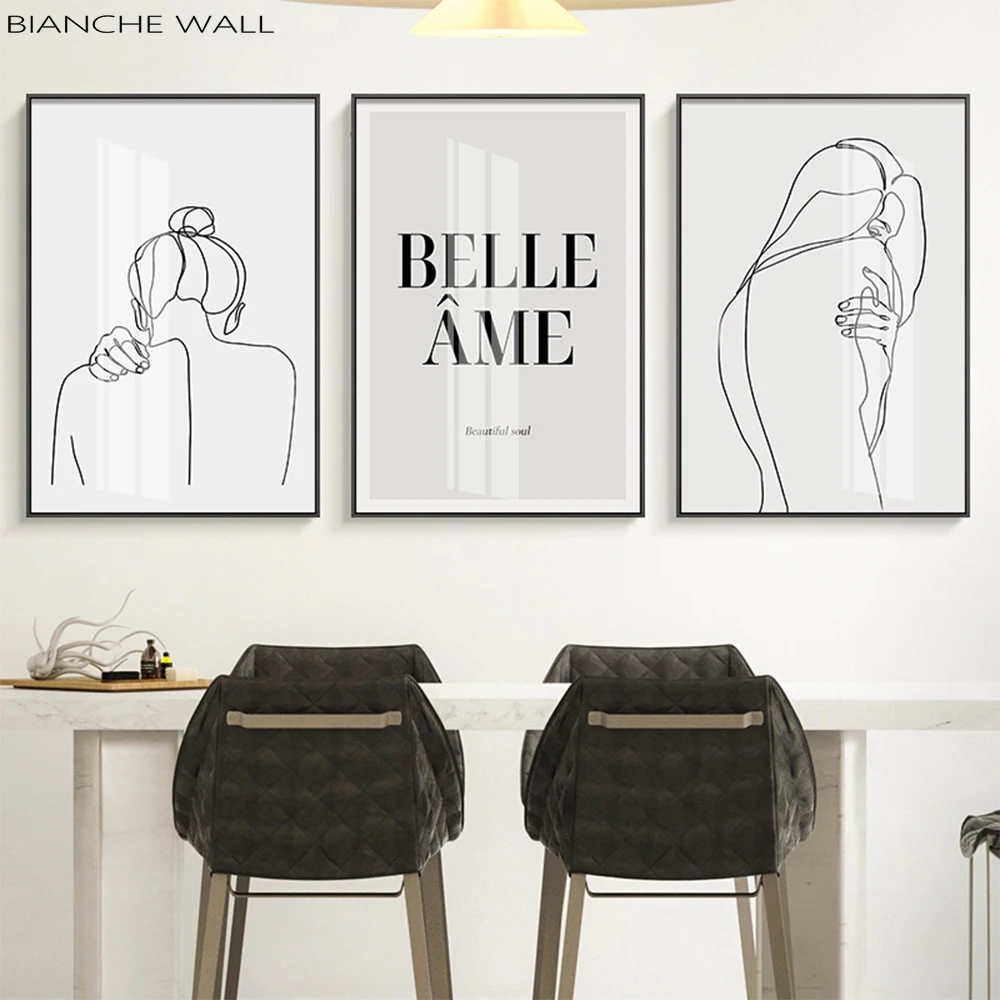 

Sexy Women Body Nordic Abstract Poster Print Line Drawing Modern Canvas Painting Wall Art Mural Modular Picture for Bedroom