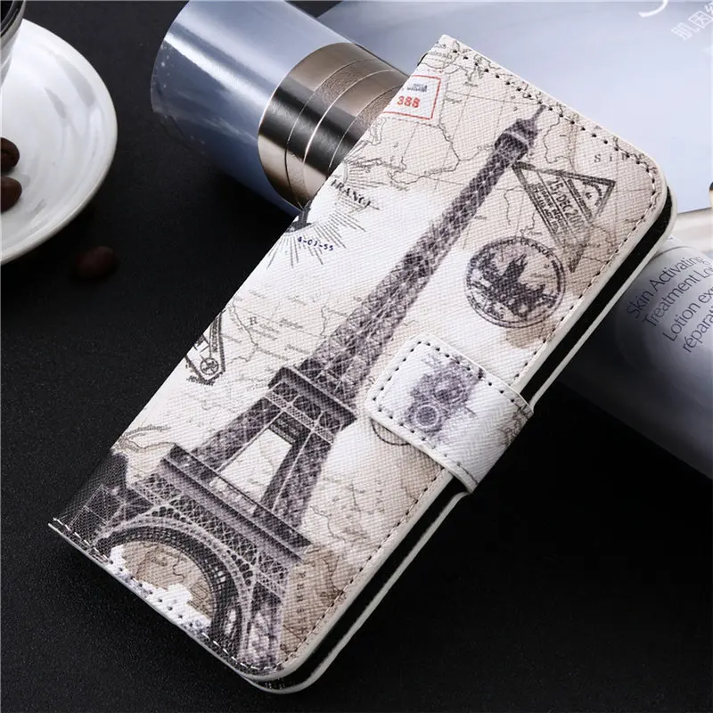 GUCOON Чехол-бумажник с рисунком для Digma VOX V40 3g, Модный чехол из искусственной кожи, милый классный чехол s, сумка для мобильного телефона - Цвет: 94 Eiffel Tower
