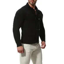 Хороший осень-зима Для мужчин толстый тонкий свитер Мода Смешанный хлопок сплошной Цвет кардиган пальто для мужчин M-2XL