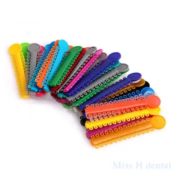 

40sticks Dental Ligature Ties Orthodontics Elastic Multi Color Rubber Bands For Health Teeth Tools