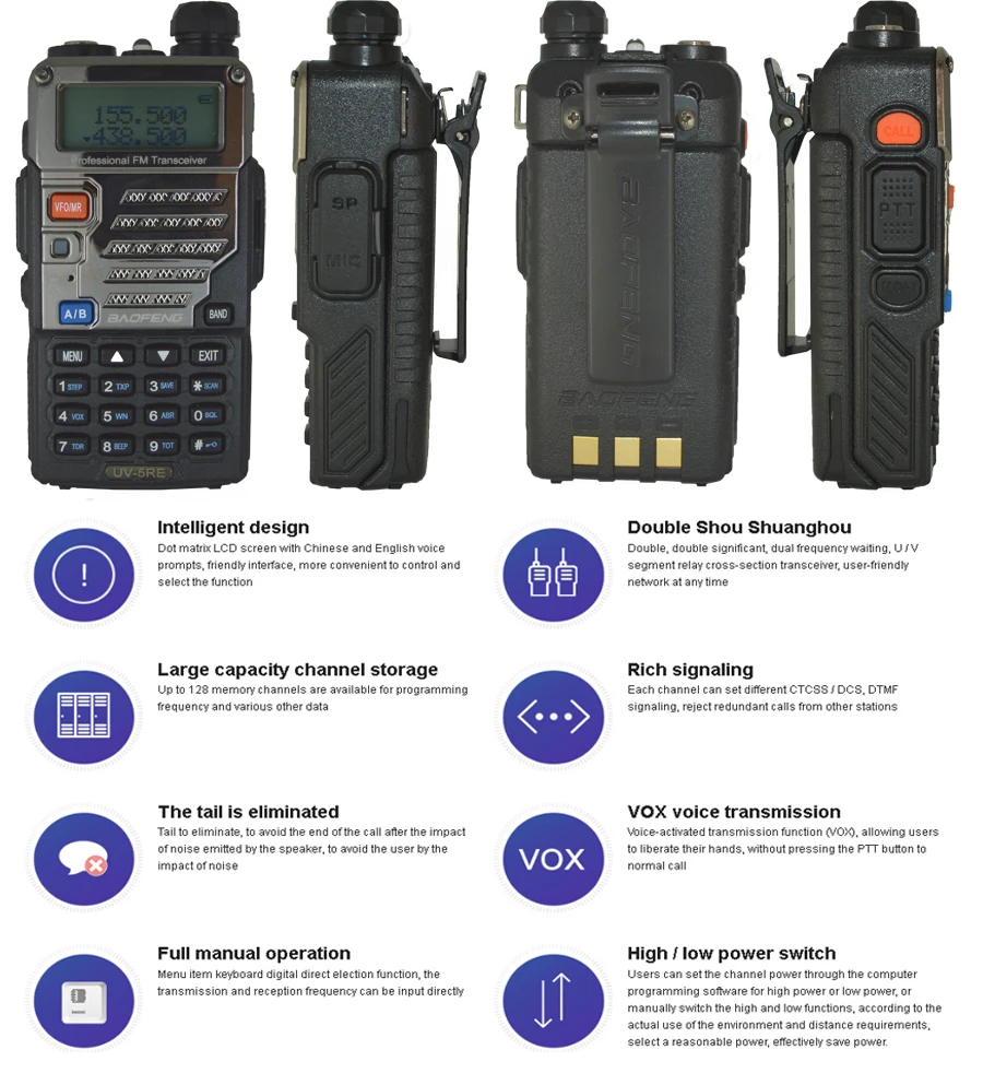 2 шт./компл. BaoFeng UV-5RE рация UV 5RE двухстороннее радио UV5RE радио двухстороннее радио передатчик станции+ мягкая длинная антенна 771