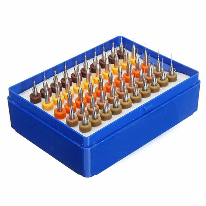 DANIU 50pcs 0.25 0.45mm Tungsten Carbide Micro PCB Drill Bit Set For