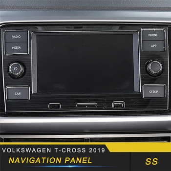 

For Volkswagen T-CROSS 2019 Car Styling Navigation Screen Monitor Panel Cover Trim Frame Sticker Interior Accessories