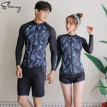 Женский спортивный купальник с длинными рукавами, костюмы для серфинга, парный спортивный купальник с принтом, рашгарды, мужской женский купальник