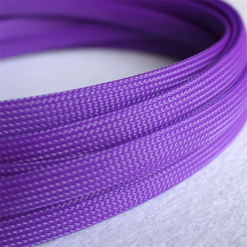 Buy 1M Purple 10mm braided cables textile cord PET