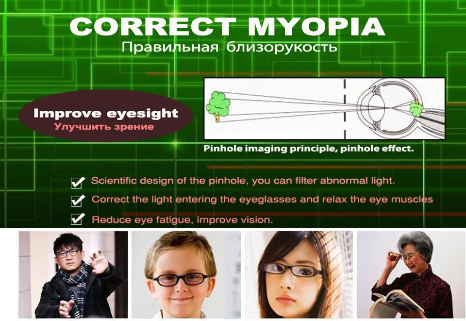 3pcs Anti-myopia Astigmatism Goggles Strabismus Correction Fatigue Pin Hole Glasses for Men Women Eyesight Improve Natural